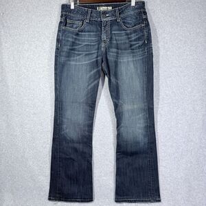 BKE Denim Culture Jeans Womens Sz 28x30 Distressed Stretch Boot Cut Med Wash